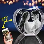 3D Crystal Picture Engraved Heart