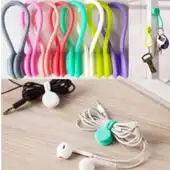 Citystores 4Pcs Multiuse Magnetic Silicone Earphone Cord Winder Cable Wrap Holder Organizer