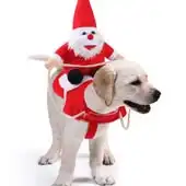 Jomenro Christmas Dog Costume- Santa Claus Costume Riding on Dog/ Pet Cat